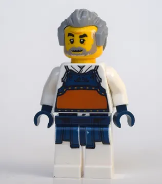 Man, Kendo Armor, Light Bluish Gray Hair and Beard