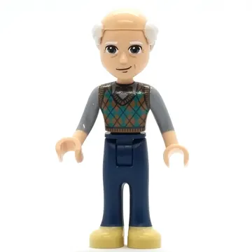 Marcel - Dark Turquoise Top, Dark Blue Pants, Bald Head