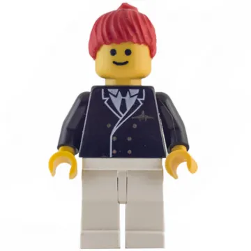 Pilot - Black Torso, White Legs, Red Hair