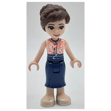 June - White Top, Dark Blue Skirt