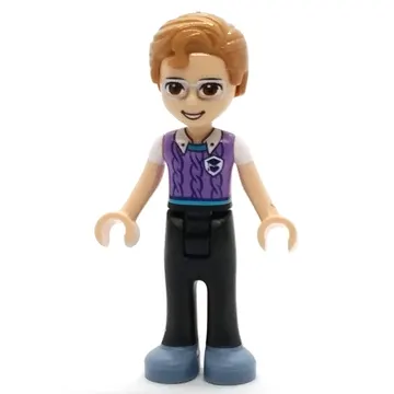 Julian - Lavender Shirt, Black Pants, Medium Nougat Hair