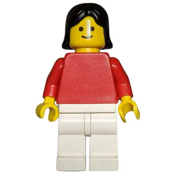 Woman, Red Torso, White Legs, Black Hair