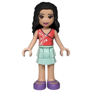 Emma - Coral Top, Light Aqua Skirt, Lavender Shoes