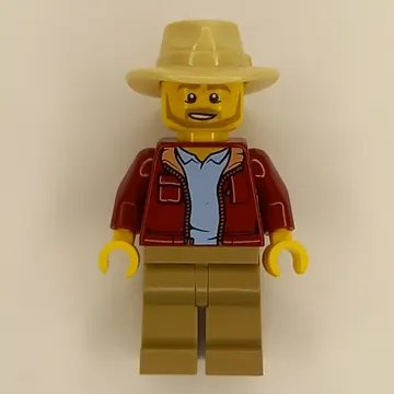 Larry Jones - Dark Red Torso, Dark Tan Legs, Tan Hat