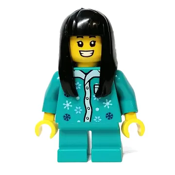 Kid - Dark Turquoise Torso and Legs, Long Black Hair