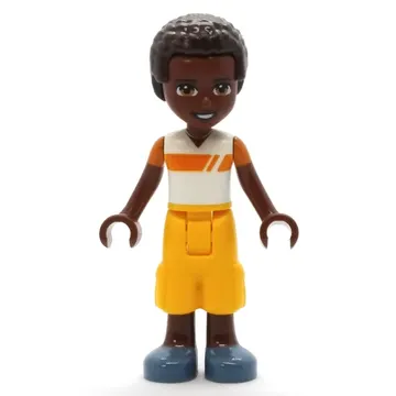 Elijah - White/Orange Shirt, Bright Light Orange Pants, Dark Brown Hair