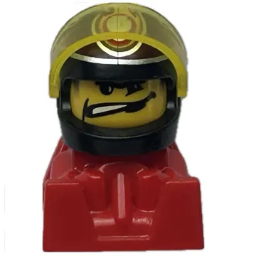 Racer - Black Helmet, Trans-Yellow Visor, Red Body