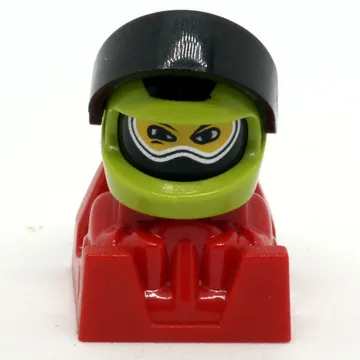 Racer - Lime Helmet, Black Visor, Red Body