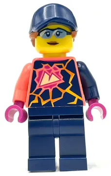 Coral Torso, Dark Blue Legs, Dark Blue Cap, Dark Orange Hair