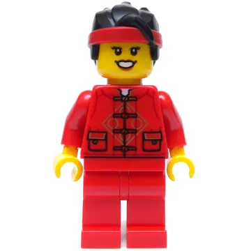 Red Torso Chinese, Red Legs, Black Hair, Red Bandana