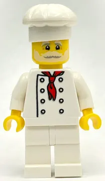 Pizza Chef - White Torso, White Legs, White Hat, White Beard