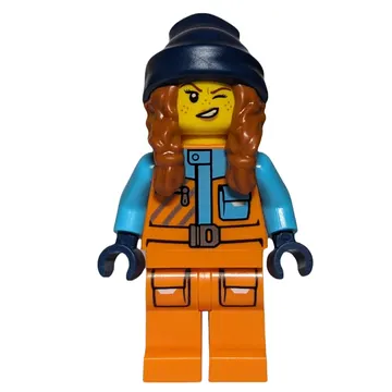 Arctic Explorer, Tina Tarantula, Orange Suit, Dark Blue Beanie with Hair