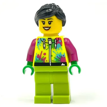 Cyclist, Vibrant Yellow and Black Jumpsuit