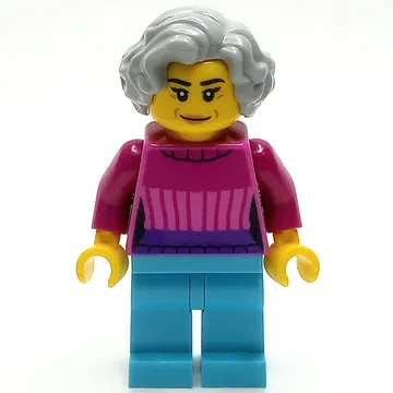 Woman, Dark Pink Top, Medium Azure Legs, Light Bluish Gray Hair