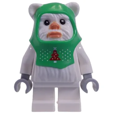 Ewok, White, Bright Green Hood