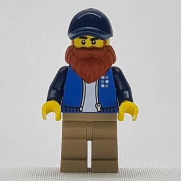 Man, Dark Azure Jacket, Dark Tan Legs, Dark Blue Hat, Dark Orange Beard