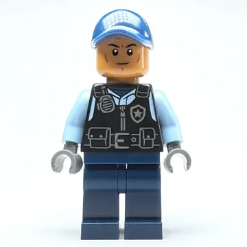 Security Guard, Black Vest, Dark Blue Legs