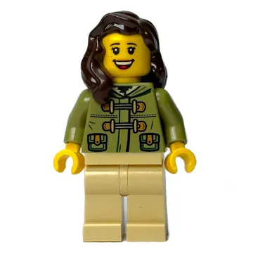 Olive Green Torso, Tan Leg, Dark Brown Hair