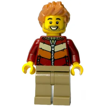 Dark Red Torso, Dark Tan Legs, Medium Nougat Hair