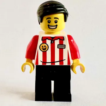 Popcorn Seller, White/Red Torso, Black Legs, Black Hair