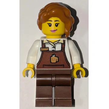 Barista, Reddish Brown Apron, Dark Orange Hair
