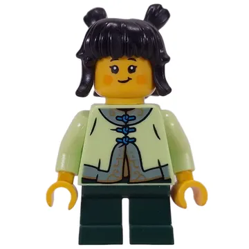 Kid, Yellowish Green Torso, Dark Green Legs, Black Hair