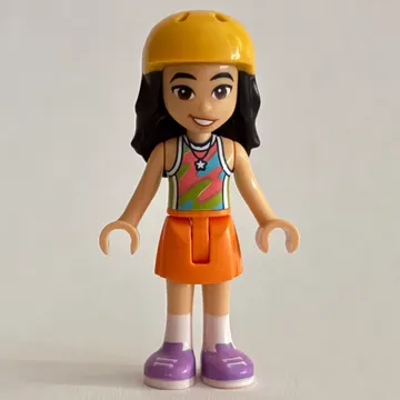 Liann, Colored Top, Orange Skirt, Helmet