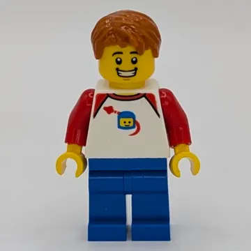 White Torso with Classic Space Fig, Blue Legs, Dark Orange Hair
