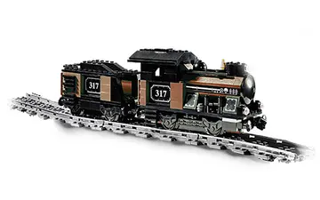 Small Train Engine with Tender Brown