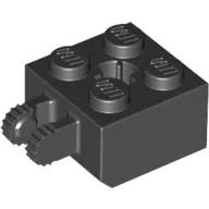 Hinge Brick 2 x 2 Locking with 2 Fingers Vertical and Axle Hole, 9 Teeth