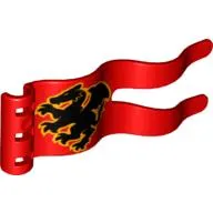Duplo Flag Wavy 2 x 5 with Castle Dragon Print