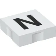 Duplo Tile 2 x 2 with Capital 'N' Print