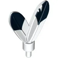 Headwear Accessory Plume / Feathers with Pin and Black Tip on One Side Only Print
