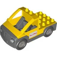 Duplo Truck Pickup Flatbed with Dark Bluish Gray Base with Pizza Planet Logo Print
