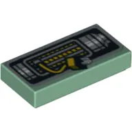 Tile 1 x 2 with Black, Silver and Yellow Cable Wrench Print