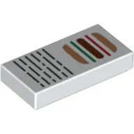 Tile 1 x 2 with Hamburger and Writing Print
