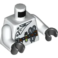 Torso Lab Coat and Tool Belt Print (Scientist), White Arms, Black Hands