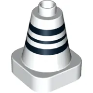 Duplo Cone 2 x 2 Square Base with Black Stripes Print