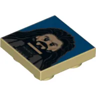 Tile Special 2 x 2 Inverted with Thorin Oakenshield on Blue Background Print