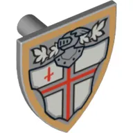 Shield Triangular with Red Cross and Helmet Print