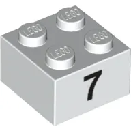 Brick 2 x 2 with Black "7" Print