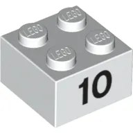 Brick 2 x 2 with Black "10" Print