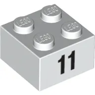 Brick 2 x 2 with Black "11" Print