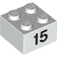Brick 2 x 2 with Black "15" Print