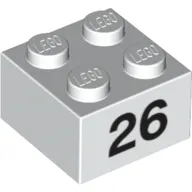 Brick 2 x 2 with Black "26" Print