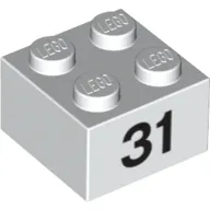 Brick 2 x 2 with Black "31" Print