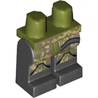 Hips and Black Legs with Camouflage Armor Print