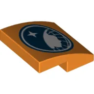 Brick Curved 2 x 2 x 2/3 with Dark Blue/White Arctic Explorer Logo Print