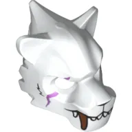 Mask Tiger with White and Copper Fangs, Scar and Purple Sinew Patches Print