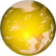 Projectile, Large Figure Weapon, Zamor Sphere / Ball with Marbled Yellow Pattern